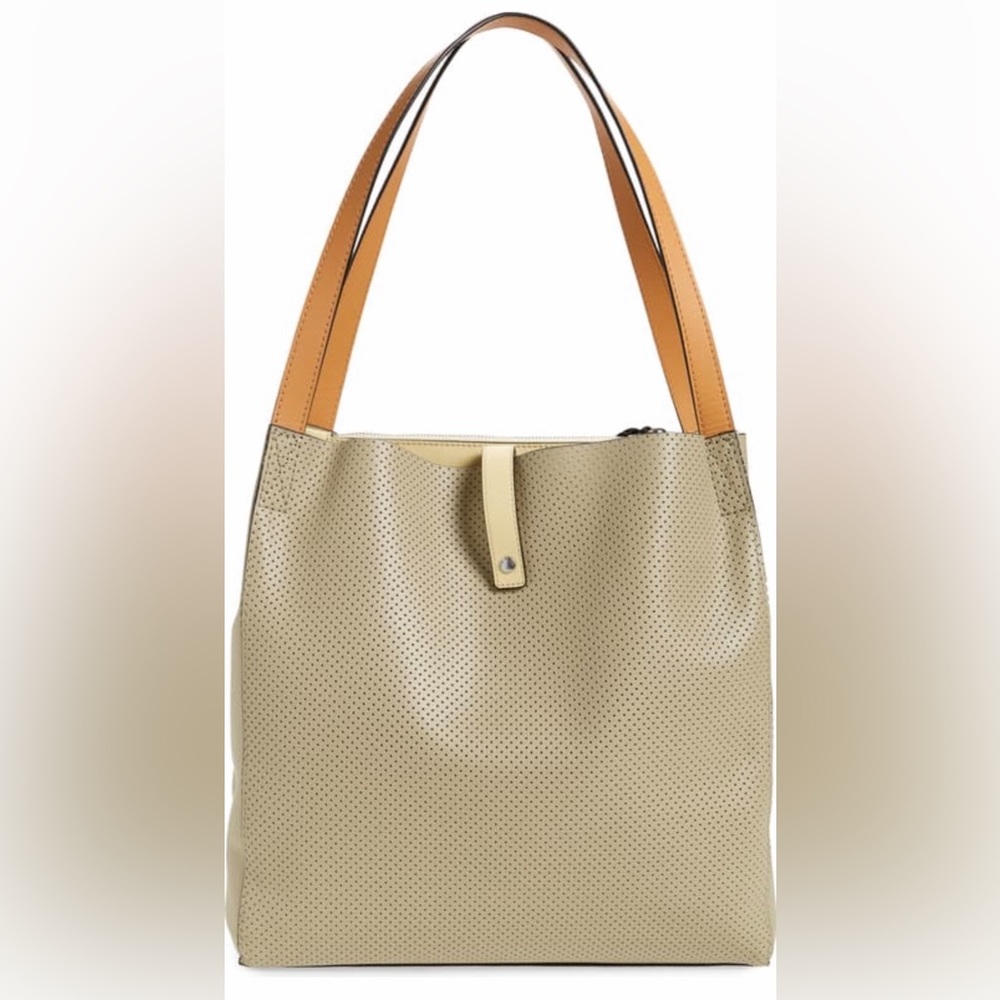New rag & bone Passenger Perforated Leather tote 14"W ×13"H x 7" limited edition